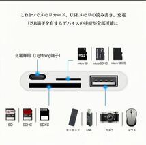 【最新】iPhone/iPad SDカードリーダー/4in1/双方向高速転送_画像4