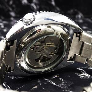 送料無料〓新品〓INCASEDAブランド〓３針カレンダー機械式オマージュウオッチ腕時計・ペプシベゼル・フルメタルモデル・アワビデザインの画像4