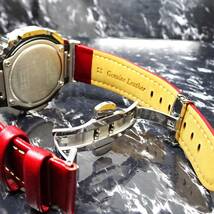 送料無料・新品・GショックCUSTOM・MADE腕時計本体付GA2100ステンレス製シルバーベネチアン柄エンボス加工・本革ストラップ・カシオーク_画像4