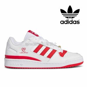 新品未使用 アディダス 【26cm】 FORUM LOW 定価14300円 adidas フォーラム ロー レザー 天然皮革 スニーカー 本革 白 赤 2756