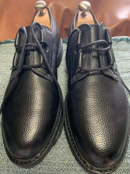 (未使用、保管品) Paraboot CHERVERNY（シェルベニー）ギリーシューズ　ブラックボレザー　size8 27.0〜27.5cm