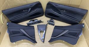 BMW F12 F13 M6 純正 黒カーボン ファイバー 内張セット ドア 黒 レザー ステッチ カーボン パネル 640i 650i クーペ カブリオレ 2012-19