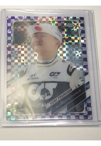 【角田裕毅】TOPPS 2021 Topps Chrome Formula 1 Base Card Checker Flag /Purple/199枚限定