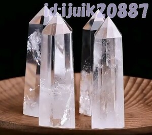 dc1843: 透明クォーツ 透明 水晶 天然石 原石 高透明度 六角形 約50mm 六角柱 氷 白色 1個 1円スタート