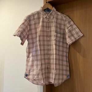 ＢＥＡＭＳ 半袖 シャツ チェック柄 ボタンダウン コットン Ｌサイズ