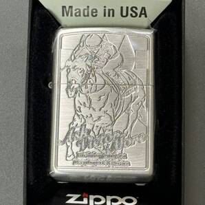 zippo Ask Victor More アスクビクターモア 前面刻印 2022年製 JRA silver シルバー 競馬 デットストック ケース 保証書