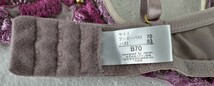 ブラジャー　カップレス　リメイク加工　茶系花柄刺繍　B70〜C75cm位_画像8