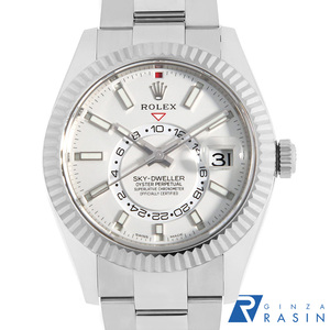 ロレックス スカイドゥエラー 326934 ホワイト 3列 オイスターブレス ランダム番 中古 メンズ 腕時計　