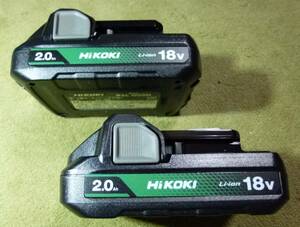 ◆◇未使用　HiKOKI(日立) 18Vリチウムイオンバッテリー ＢＳＬ1820Ｍ 2個セット◇◆管理番号N2