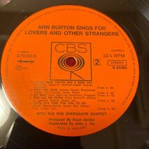 LP レコード オランダ盤 オリジナル Ann Burton アン・バートン SINGS FOR LOVERS AND OTHER STRANGERS CBS-S64485_画像7