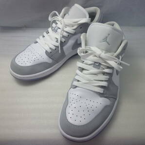 NIKE ナイキ WMNS AIR JORDAN 1 LOW エアジョーダン 1 ロー グレー×白 ヌバック×レザー 28.0cm DC0774-105 ウィメンズスニーカー USEDの画像2