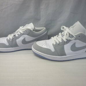 NIKE ナイキ WMNS AIR JORDAN 1 LOW エアジョーダン 1 ロー グレー×白 ヌバック×レザー 28.0cm DC0774-105 ウィメンズスニーカー USEDの画像6