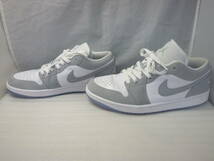 NIKE ナイキ WMNS AIR JORDAN 1 LOW エアジョーダン 1 ロー グレー×白 ヌバック×レザー 28.0cm DC0774-105 ウィメンズスニーカー USED_画像6