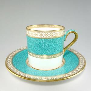 ウェッジウッド(Wedgwood) ユーランダー パウダーターコイズ デミタスカップ&ソーサー　H020 【Aランク】