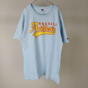 RUSSELL Athletic ラッセルアスレチック　ロゴ刺繍　アースカラー　ロゴ　tシャツ アメカジ　古着