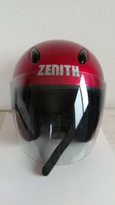 240518 Yamaha шлем YJ-5Ⅱ Zenith б/у M размер 57-58cm металлик красный с дефектом 