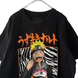 ナルトプリントロゴ半袖Tシャツ/メンズL　g1