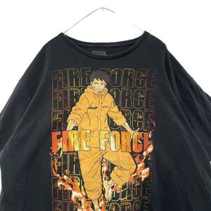 炎炎ノ消防隊　森羅日下部プリント半袖Tシャツ　メンズXL g1