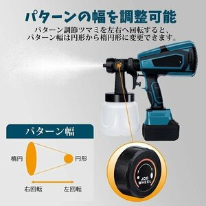 コードレススプレーガン バッテリー*2 電動スプレーガン マキタ 18Vバッテリ ー併用 塗装 噴霧の幅調整可能 1000ml 電動ペインター