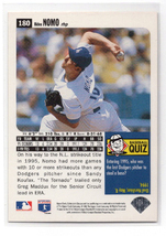 レア！【野茂英雄 ／ Hideo Nomo】1996 Upper Deck Collector's Choice #180 ★ Los Angeles Dodgers ドジャース ★ RC ルーキーカード_画像2