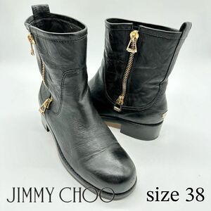 jimmy choo ジミーチュウ レザーショートブーツ　38 24cm