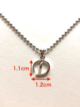 【新品】D アルファベット Dog Tag シルバー925 Tops ペンダントトップ ペア 2連 重ね付け SILVER 1/5_画像1