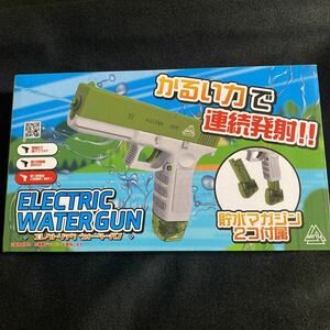  water pistol * electric water gun . water magazine 2ko attached *... power . continuation departure .* electromotive . super powerful maximum . distance approximately 5m* single three battery use * green 