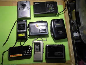 R1A　ジャンク扱い　SONY,　Aiwa　、他 ラジオ、カセットテーププレーヤ　　　８台