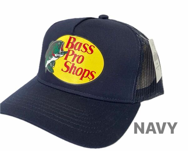 Bass Pro Shops Fishing Trucker Cap Navy バスプロ メッシュキャップ ネイビー 釣り ロゴ