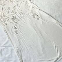 【高級】JURGEN LEHL ヨーガンレール ワンピース ロングスカート 3D 刺繍 デザイン◎ コットン 綿 麻 ホワイト_画像3