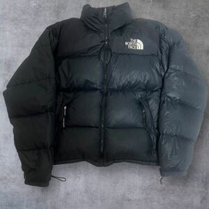 ★1円スタート★THE NORTH FACE★ノースフェイス★ヌプシ★ダウンジャケット★胸ロゴ 刺繍 背面ロゴ★ブラック★90s 希少★