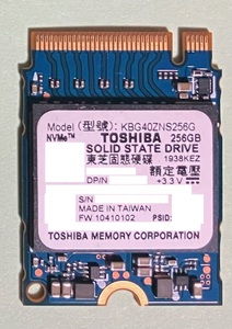 ◆送料無料◆M.2 SSD NVMe【TOSHIBA KBG40ZNS256G】256GB 1本