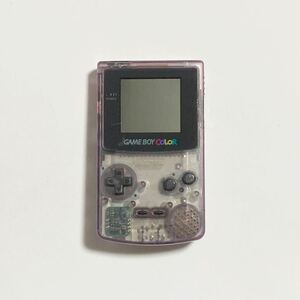 [ Junk ]Nintendo Game Boy цвет GBC прозрачный лиловый nintendo игра машина мобильный игра машина не работа детали брать .#SAC152