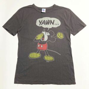 JUNK FOOD ☆ BEAMS USA製 ミッキーマウス Tシャツ 半袖 チャコールグレー S ストリート アメカジ 古着 キャラクター ビームス■SAP300