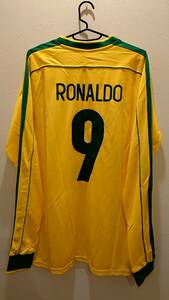 1998 ブラジル　ホーム　長袖　No.9 RONALDO