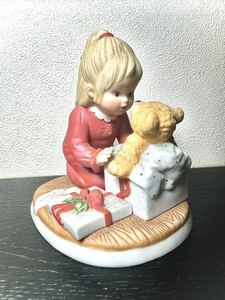  керамика кукла плюшевый мишка медведь девушка подарок запад античный Vintage произведение искусства украшение интерьер 