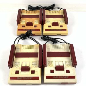 NINTENDO 任天堂 ファミリーコンピューター ファミコン ゲーム機本体 四角ボタン まとめ売り 4台セット 難あり＊ジャンク品【GH】