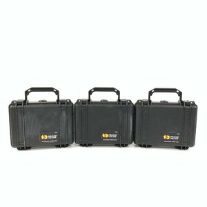 PELICAN pelican 1150 CASE body. external dimensions :W240xH109xD198mm/ weight :0.7. small size waterproof hard case 3 point set * present condition goods [TB]