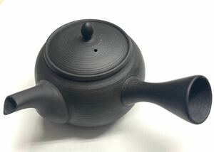 常滑焼 玉光作 茶っ切り急須 黒燻し 茶器 急須 ティーポット 陶器 磁器 食器 /未使用