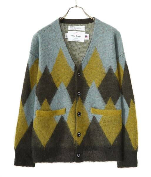 DAIRIKU Argyle Mohair Knit Cardigan L