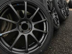 軽量 ADVAN RS 17インチ7.5Jインセット41　4穴PCD100、205/45R17サマータイヤ付4本セット 【中古】