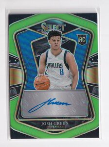 ジョシュ・グリーン 【42/99】 2020-21 Panini Select Rookie Signatures Prizms Neon Green Josh Green Mavericks