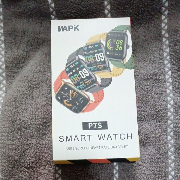 ■最終値下げ■WAPIK P7S■1.9インチ画面■スマートウォッチ ブラック Bluetooth5.3 通話 ベルト:グレー■