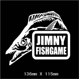 送料無料　ジムニー×釣り　ステッカー【JIMNY FISHGAME】クーラーボックス　四駆 太刀魚