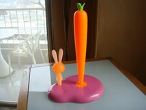 ◆ ALESSI アレッシィ Bunny＆Carrot キッチンペーパータオルホルダー 高さ29.5cm キッチン雑貨 ハットスタンド 美品 世田谷発送 手渡し可_画像4