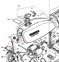 【送料無料】ホンダ純正CB400Fガソリンタンククッションセット(前側 ヨンフォア フューエル タンクゴム マウントラバー 燃料 グロメット)_画像2