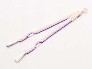 正絹平織り羽織紐(白、紫、ピンク)