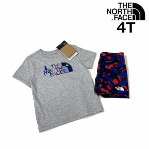 売切り【正規新品】THE NORTH FACE TODD COTTON SUM SET セットアップ 半袖 ショートパンツ US限定(4T)グレー カモフラ柄 240517-5