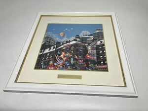 ヒロヤマガタ ポスター画 タイトル Toys おもちゃ 額装 状態良好美品 壁掛け アート 縦42.0cm×横40.0cm