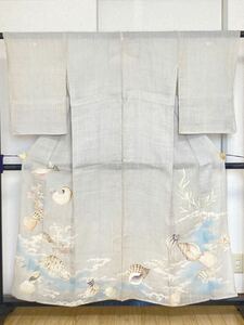  античный кимоно лето кимоно раковина .. лен шелк лен Taisho роман . рисунок переделка античный выходной костюм tomesode retro костюмированная игра замечательная вещь 